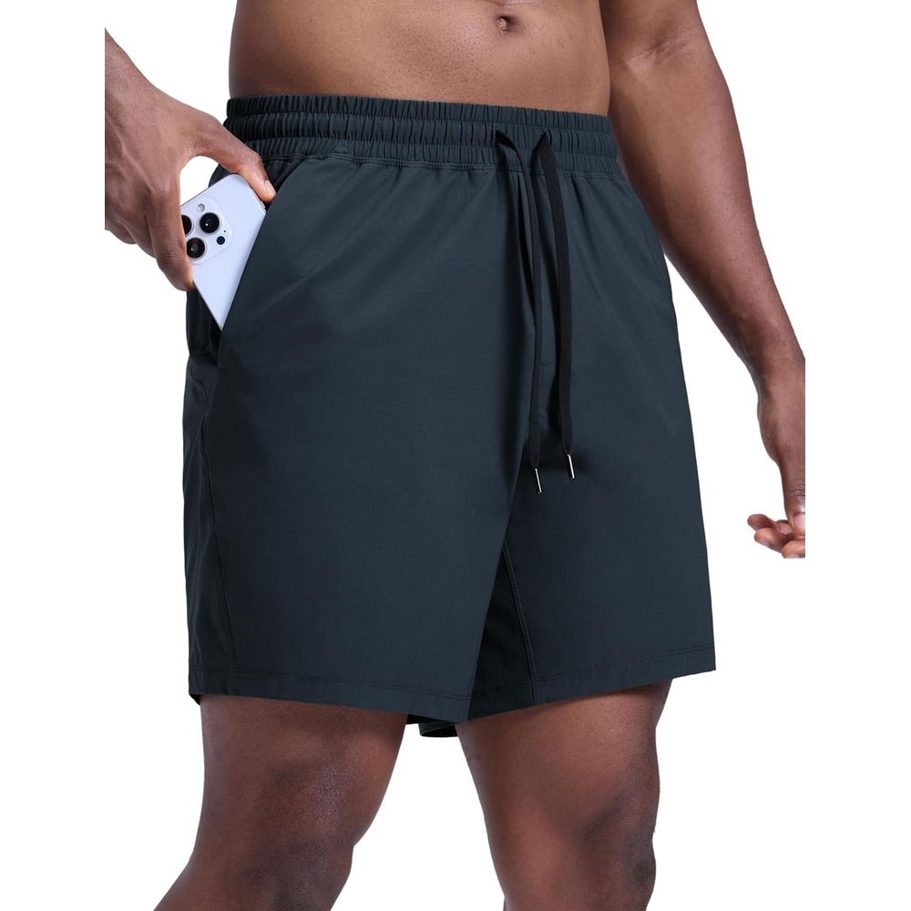 image:imageCRZ YOGA Mens Lightweight Workout Shorts 7 Quick Dry for Gym Athletic Workout with Zipper PocketTrue Navy
