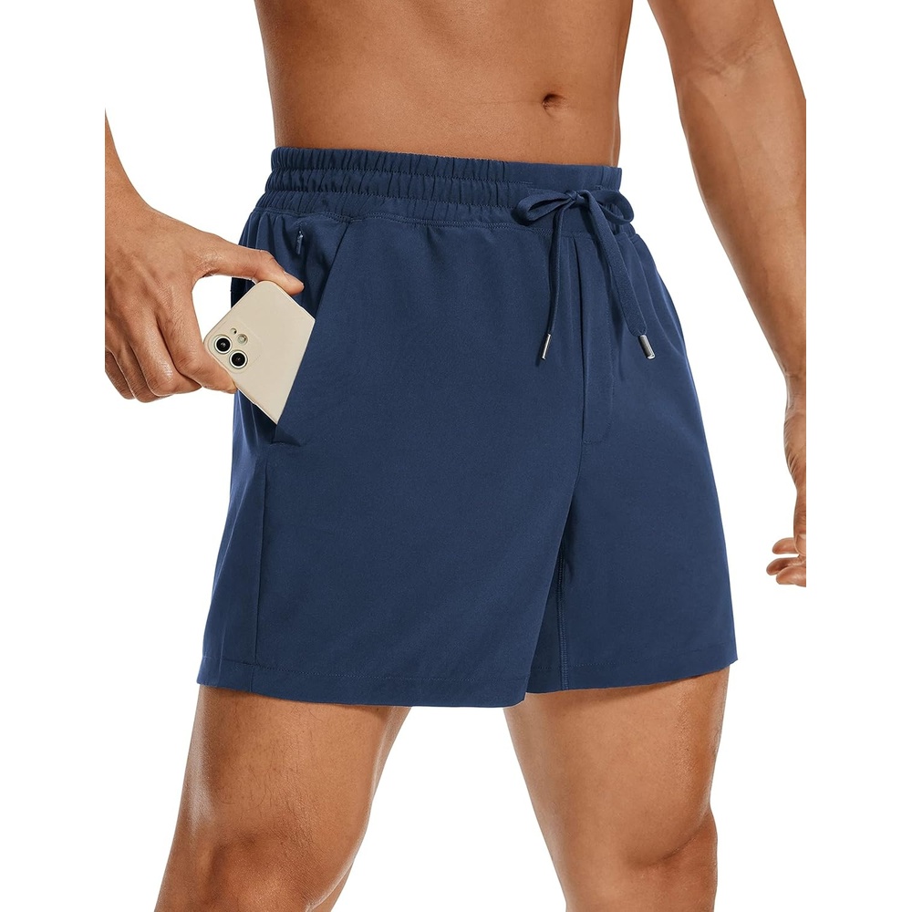 image:imageCRZ YOGA Mens Linerless Workout Shorts 5 Lightweight Quick Dry for Running Sports Athletic Gym with PocketsElectric Blue