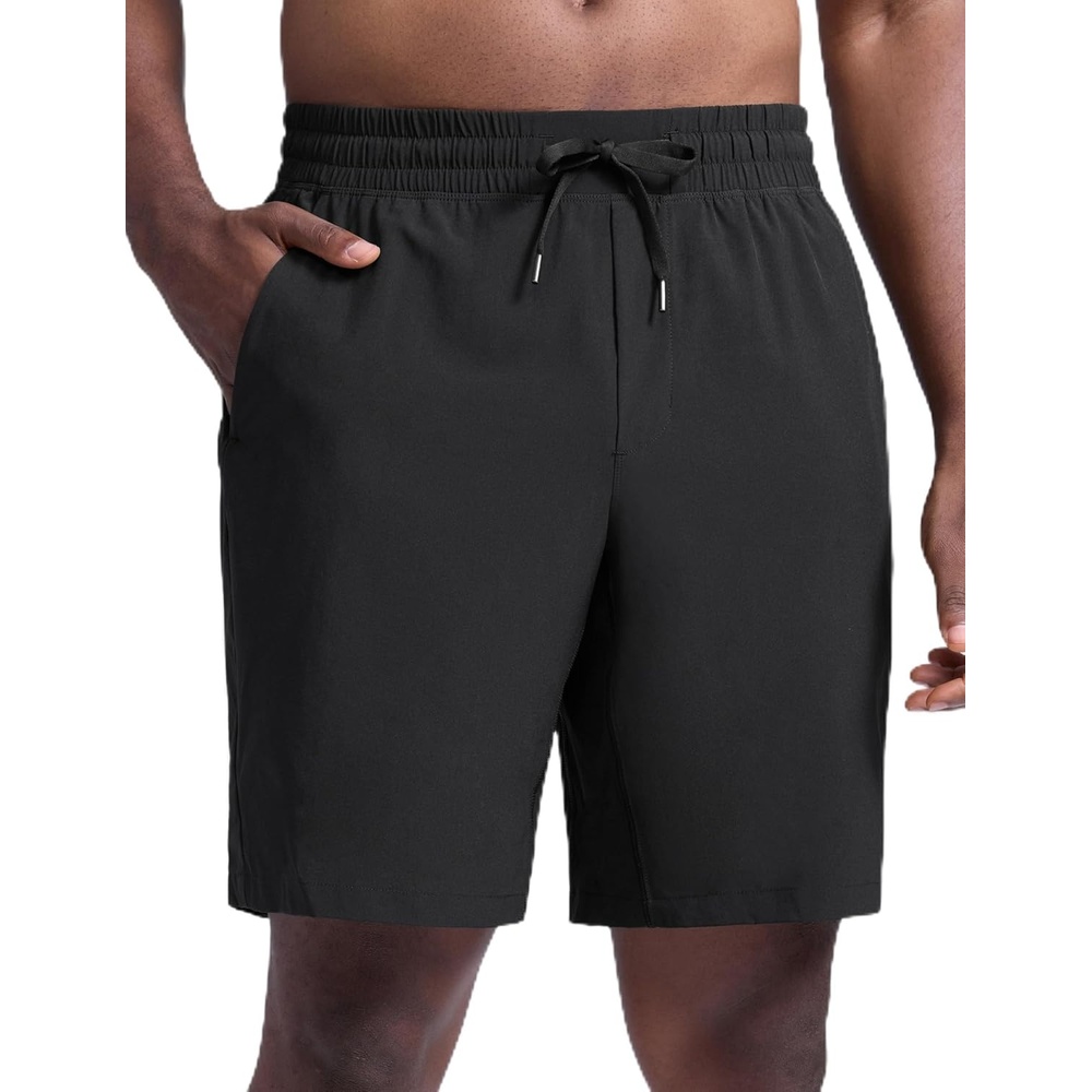 image:imageCRZ YOGA Mens Linerless Workout Shorts 9 Quick Dry for Running Sports Athletic Gym with PocketsBlack