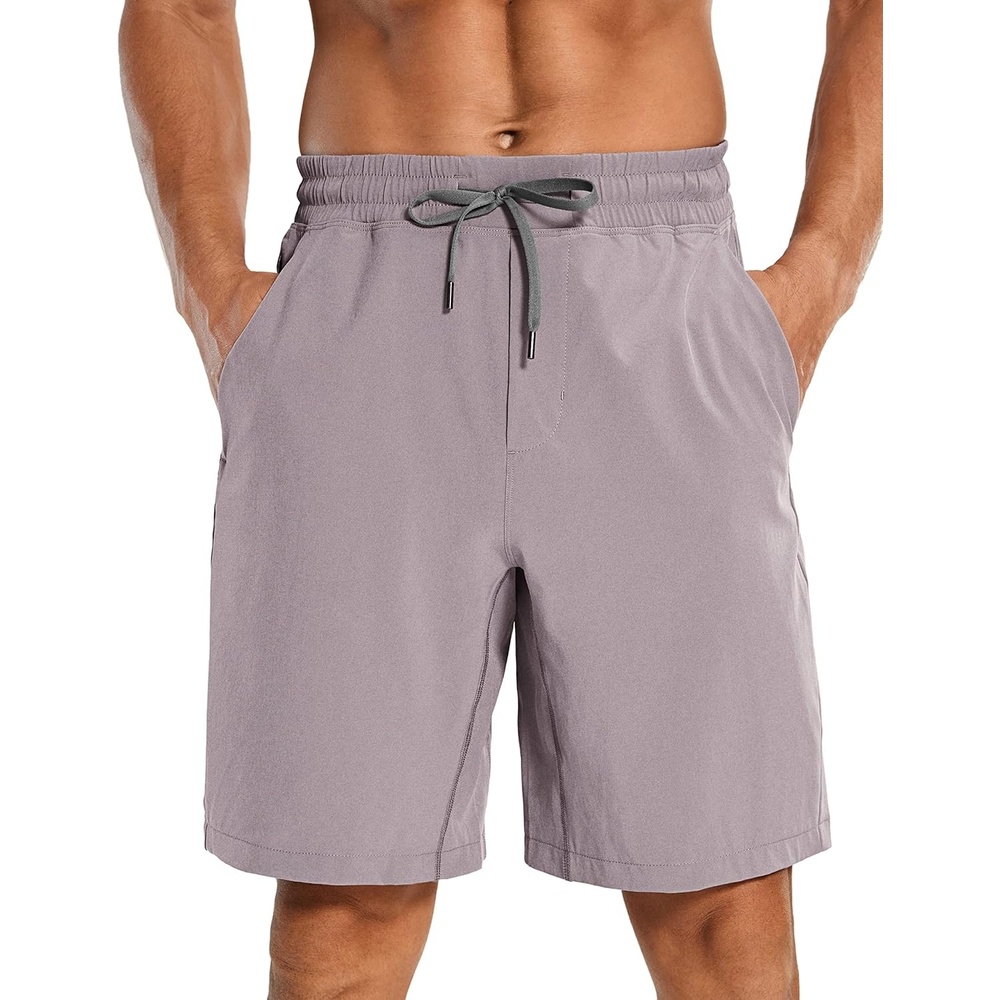 image:imageCRZ YOGA Mens Linerless Workout Shorts 9 Quick Dry for Running Sports Athletic Gym with PocketsLunar Rock