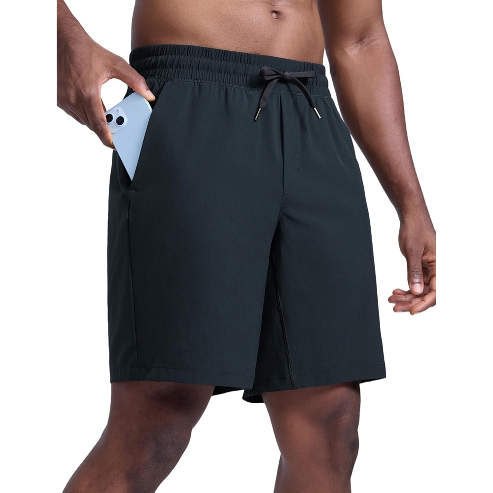 image:imageCRZ YOGA Mens Linerless Workout Shorts 9 Quick Dry for Running Sports Athletic Gym with PocketsTrue Navy