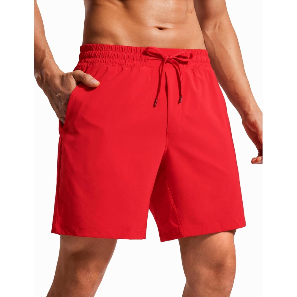 image:imageCRZ YOGA Mens Swim Trunks 57 Mesh Liner Quick Dry Beach Sports Casual Swimwear Shorts with PocketsDeep Red