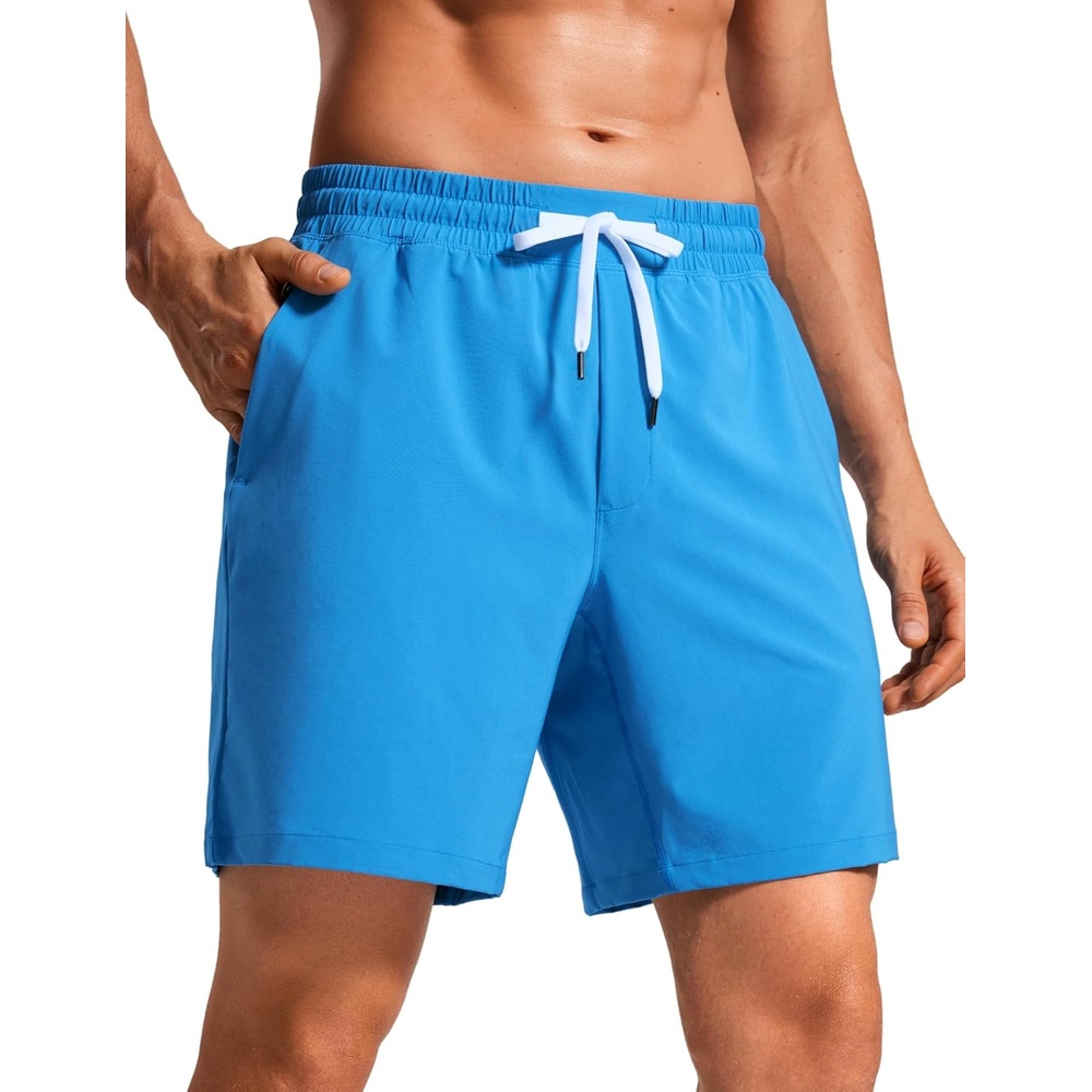 image:imageCRZ YOGA Mens Swim Trunks 57 Mesh Liner Quick Dry Beach Sports Casual Swimwear Shorts with PocketsMadagascar Blue