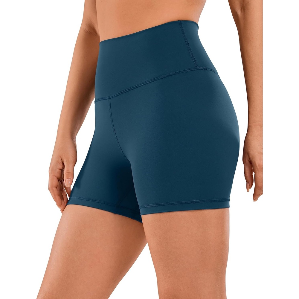 image:imageCRZ YOGA Naked Feeling Biker Shorts 4  High Waist Yoga Workout Running Gym Spandex WomensFrench Navy