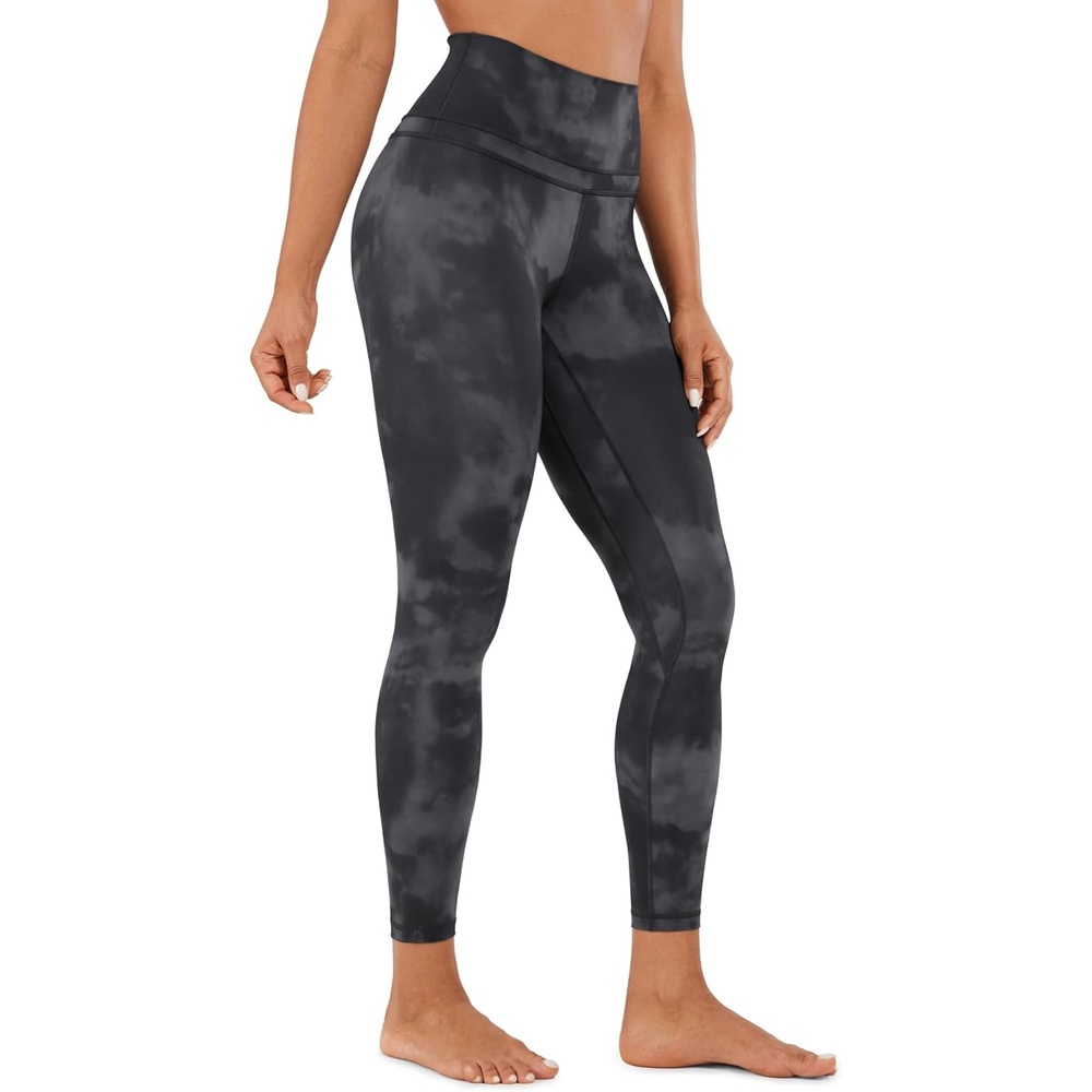 image:imageCRZ YOGA Naked Feeling Workout Leggings 25 High Waist Yoga Training Tight Womens PantsGrey Tie Dye Flowers