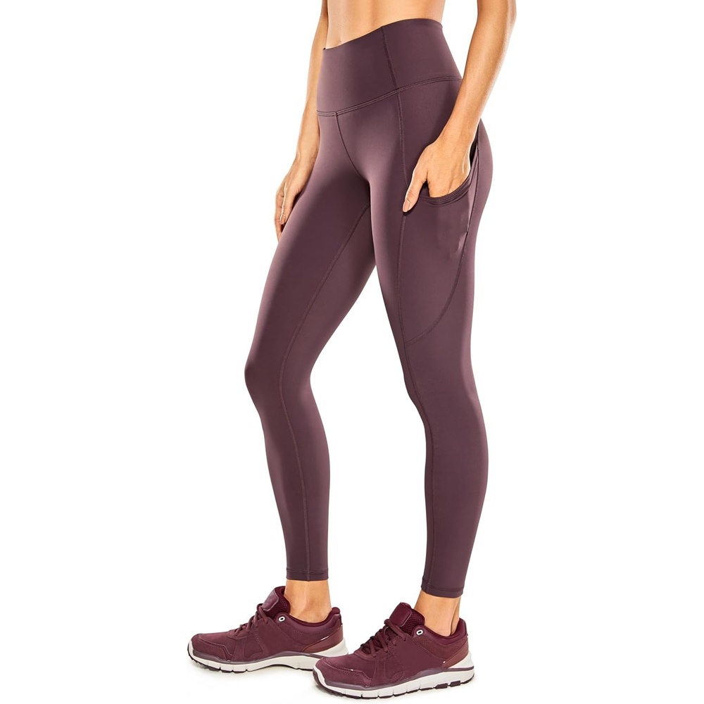image:imageCRZ YOGA Naked Feeling Workout Leggings Pockets 25 High Waisted Womens Yoga Pants Running TightsArctic Plum