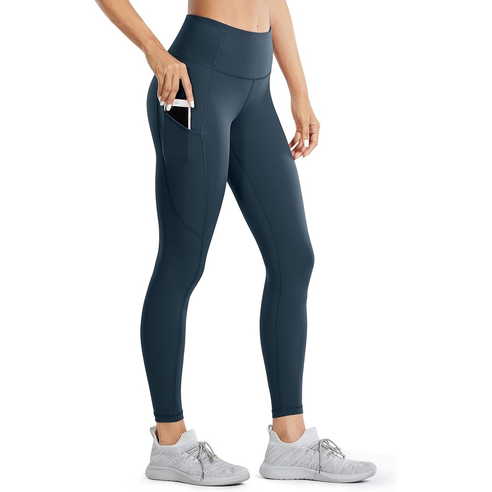 image:imageCRZ YOGA Naked Feeling Workout Leggings Pockets 25 High Waisted Womens Yoga Pants Running TightsDark Green