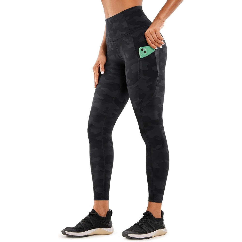 image:imageCRZ YOGA Naked Feeling Workout Leggings Pockets 25 High Waisted Womens Yoga Pants Running TightsDark Grey Camouflage