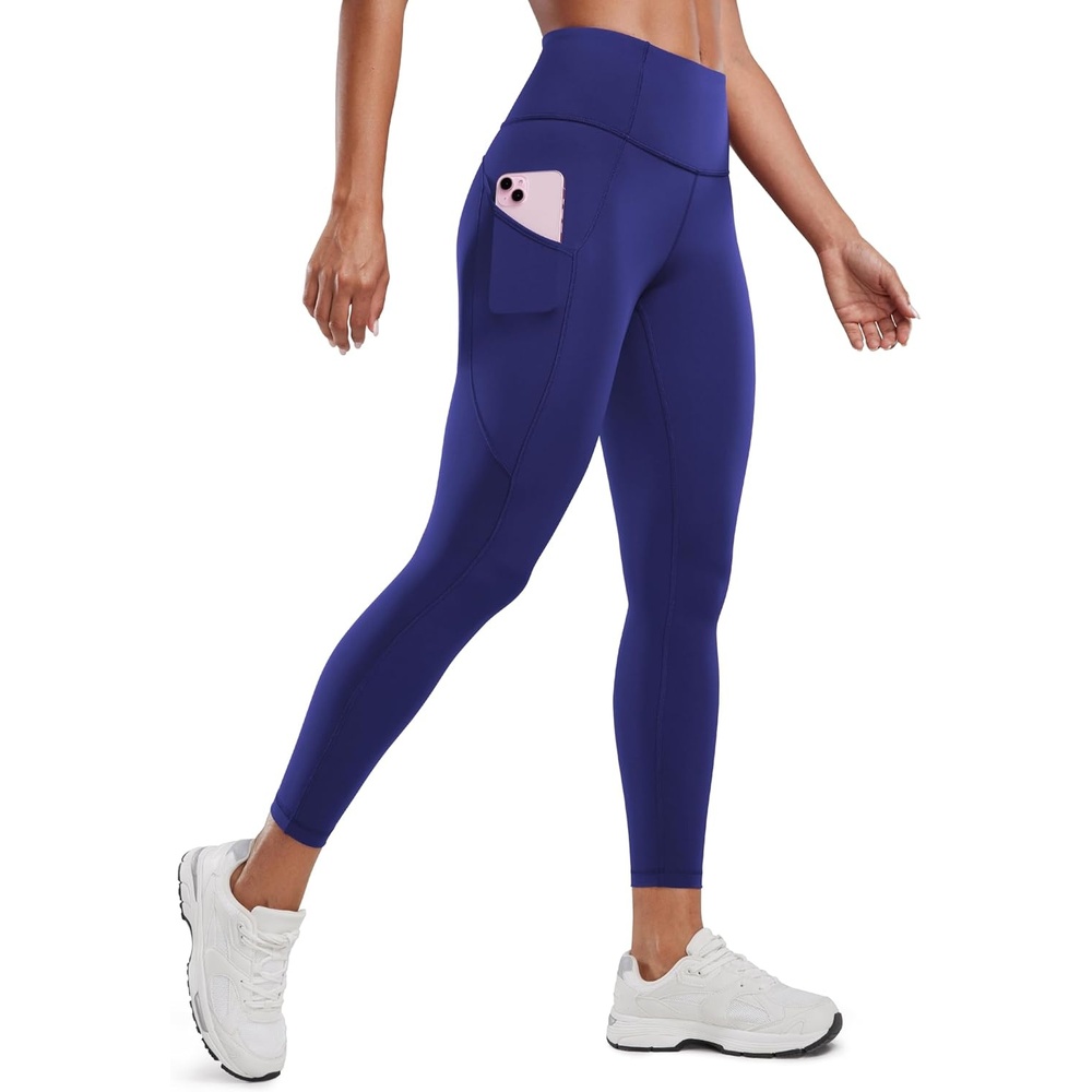 image:imageCRZ YOGA Naked Feeling Workout Leggings Pockets 25 High Waisted Womens Yoga Pants Running TightsLarkspur Blue