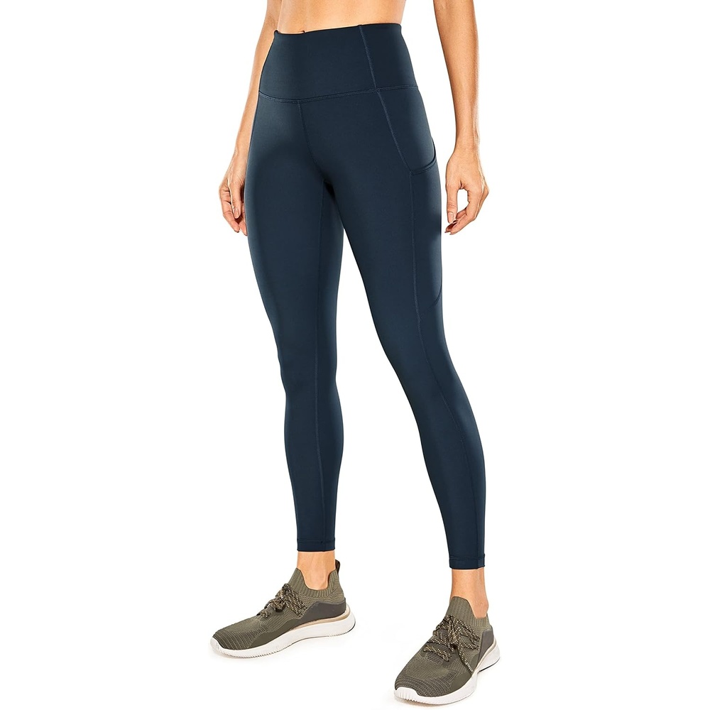 image:imageCRZ YOGA Naked Feeling Workout Leggings Pockets 25 High Waisted Womens Yoga Pants Running TightsTrue Navy