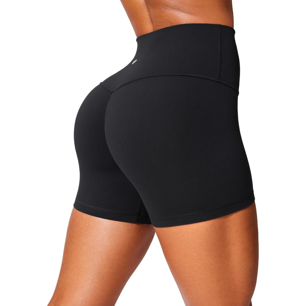 image:imageCRZ YOGA Secretsculpt Butterlift Biker Shorts 4 No Front Seam High Waisted Womens Workout Gym Booty Scrunch ButtBlack