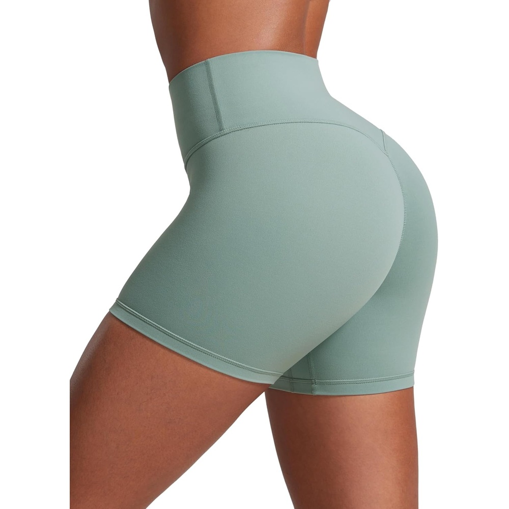 image:imageCRZ YOGA Secretsculpt Butterlift Biker Shorts 4 No Front Seam High Waisted Womens Workout Gym Booty Scrunch ButtCrater Green