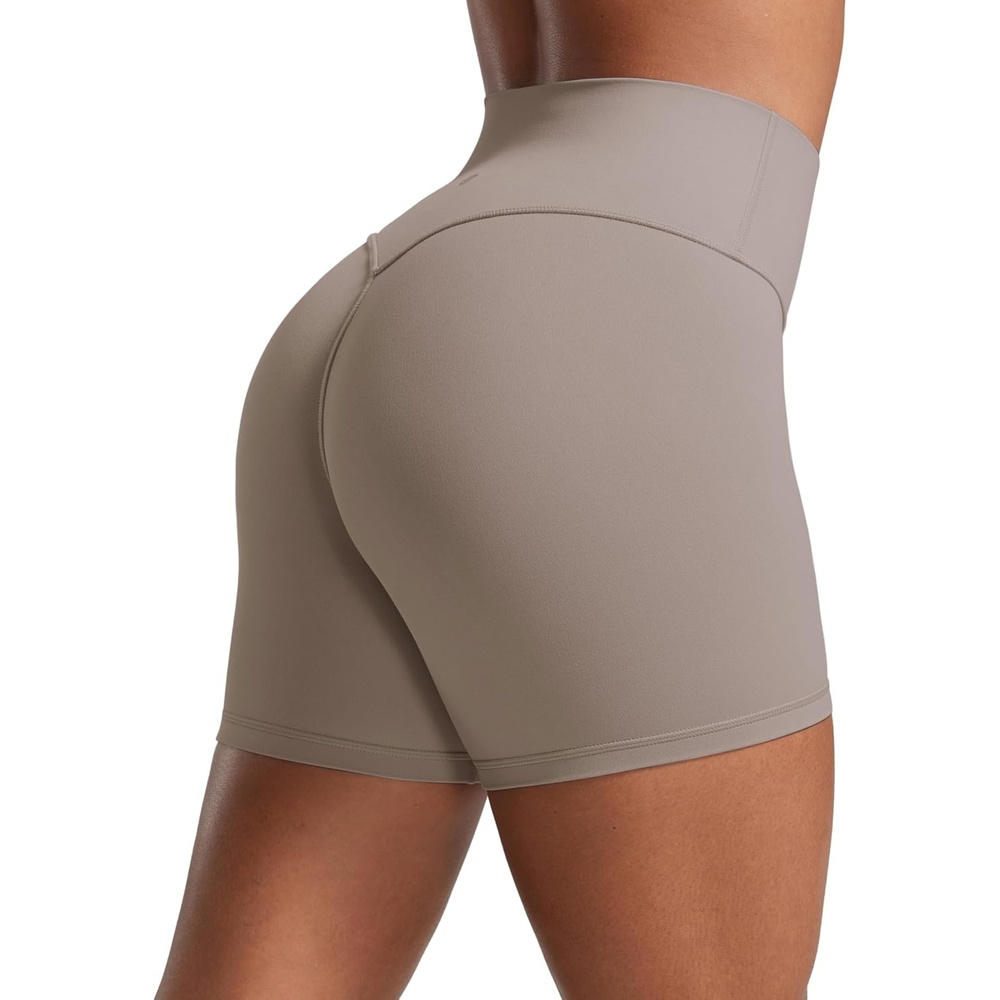 image:imageCRZ YOGA Secretsculpt Butterlift Biker Shorts 4 No Front Seam High Waisted Womens Workout Gym Booty Scrunch ButtCreamy Latte