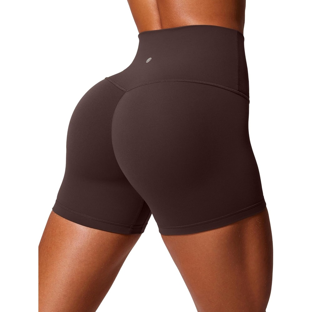 image:imageCRZ YOGA Secretsculpt Butterlift Biker Shorts 4 No Front Seam High Waisted Womens Workout Gym Booty Scrunch ButtHot Fudge Brown