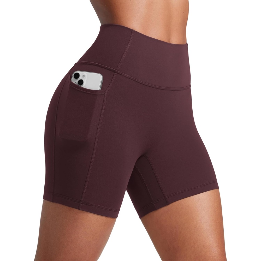 image:imageCRZ YOGA Secretsculpt Butterlift Biker Shorts Pockets 5 No Front Seam Womens High Waist Workout Booty Scrunch ButtRipe Plum
