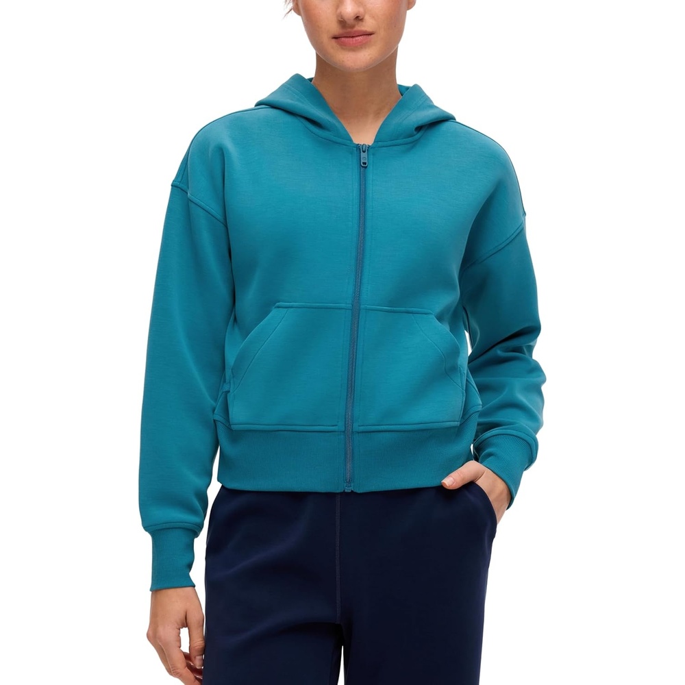 image:imageCRZ YOGA SoftAura Full Zip Hoodies for Women Workout Casual Zipper Hooded Sweat Shirts with PocketsHawaiian Blue