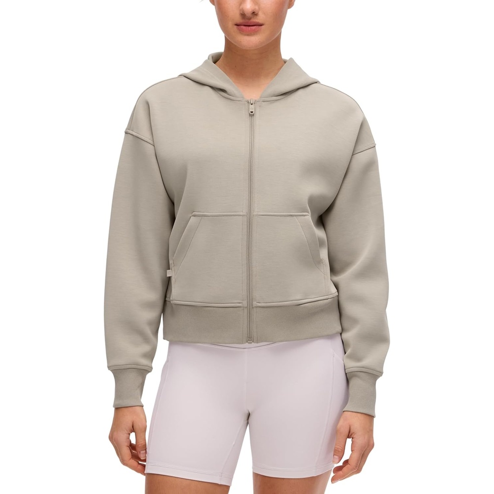image:imageCRZ YOGA SoftAura Full Zip Hoodies for Women Workout Casual Zipper Hooded Sweat Shirts with PocketsStone