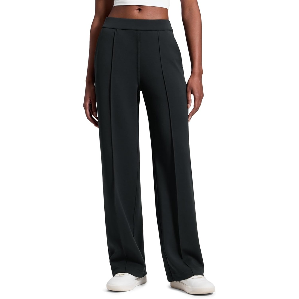 image:imageCRZ YOGA SoftAura Pintuck Straight Leg Sweatpants Women 30 Modal Casual Lounge Travel Pants with PocketsBlack