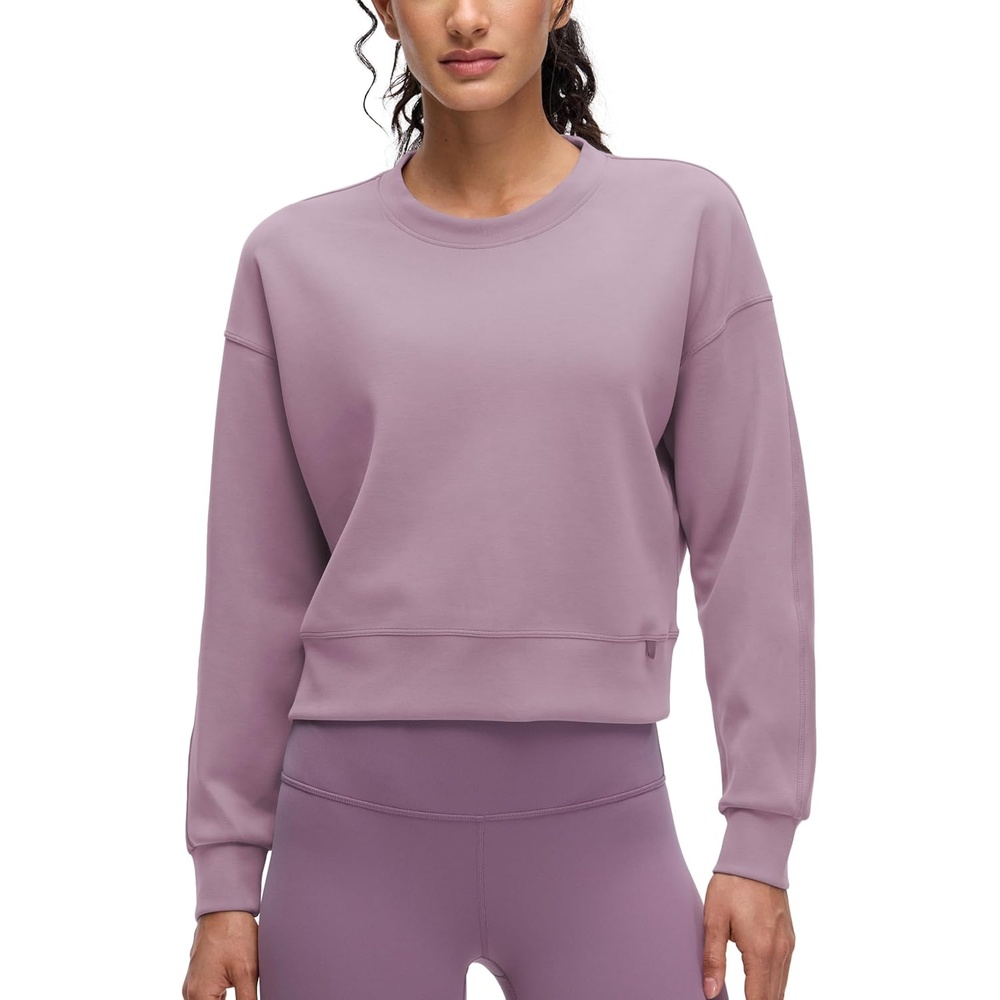 image:imageCRZ YOGA SoftAura Pullover Sweatshirt for Women Crewneck Workout Casual Basic Fall Sweat ShirtsLight Lavender