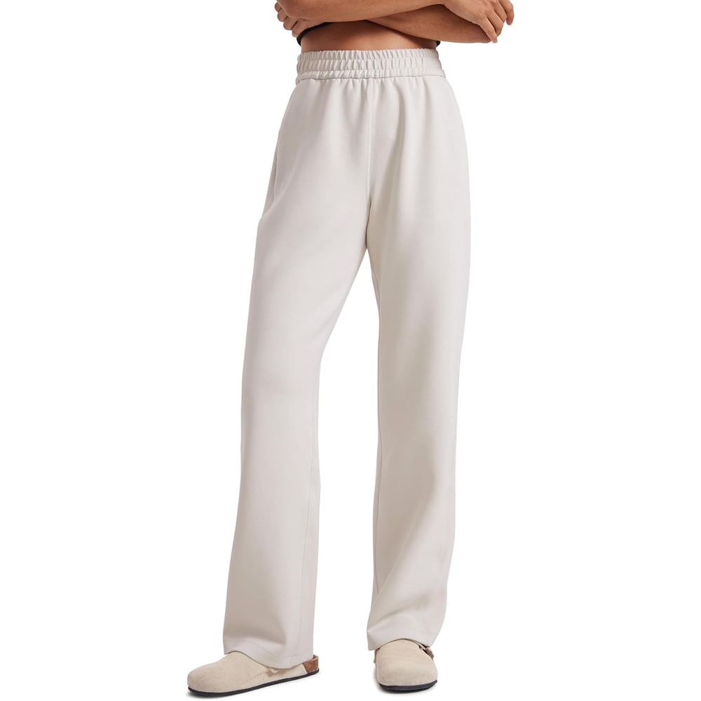 image:imageCRZ YOGA SoftAura Straight Leg Casual Sweatpants Women 283032  Modal Lounge Travel Pants with PocketsMilky White Bone