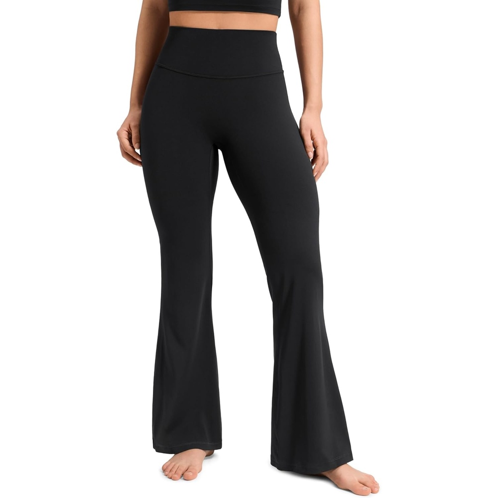 image:imageCRZ YOGA Softretch No Front Seam Flare Leggings 293133 High Waist Womens Yoga Pants Lounge Buttery Soft Comfy CasualBlack