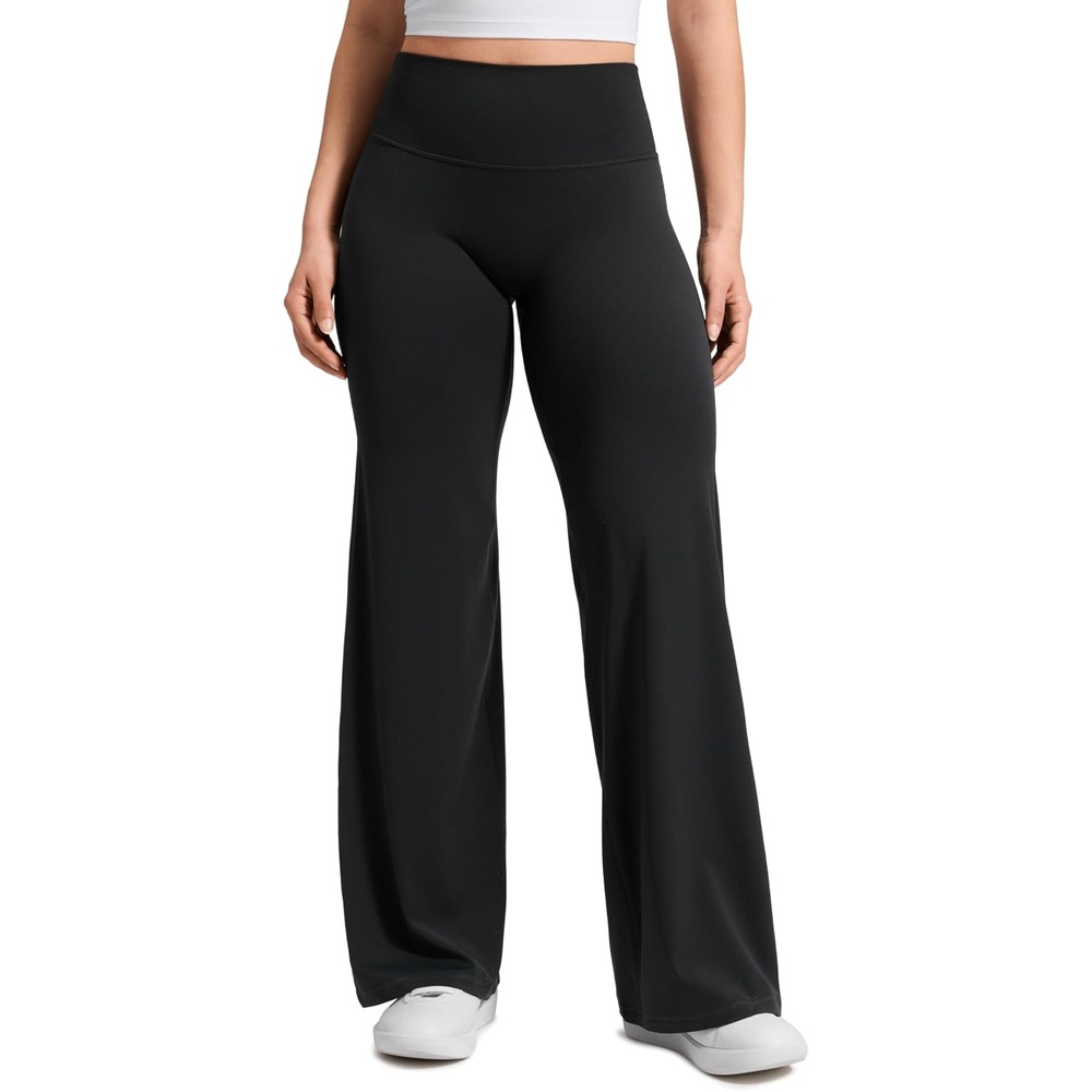 image:imageCRZ YOGA Softretch No Front Seam Wide Leg Pants 28 30 32 for Women High Waist Yoga Lounge Buttery Soft Comfy CasualBlack