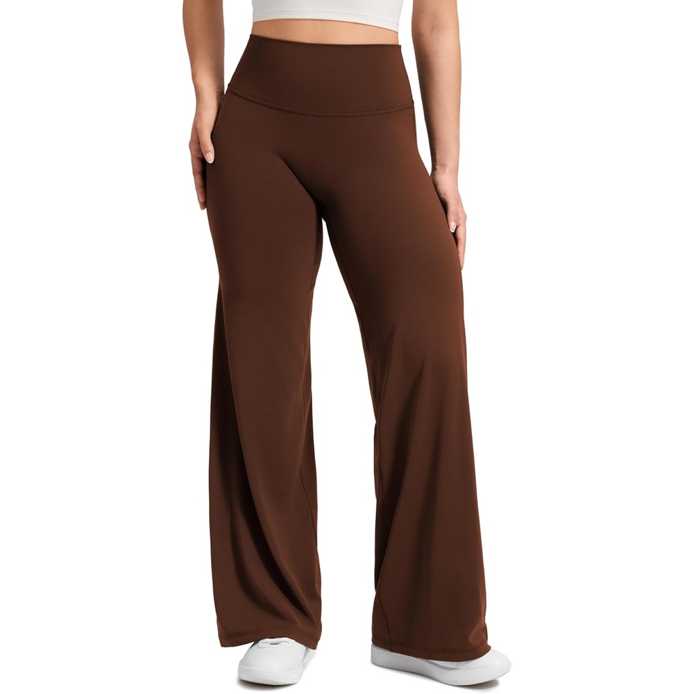 image:imageCRZ YOGA Softretch No Front Seam Wide Leg Pants 28 30 32 for Women High Waist Yoga Lounge Buttery Soft Comfy CasualLava Brown