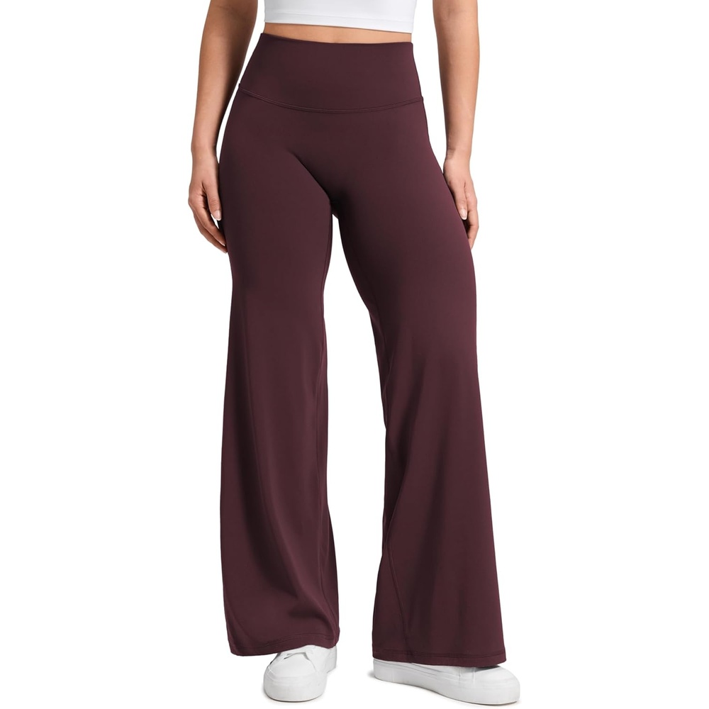 image:imageCRZ YOGA Softretch No Front Seam Wide Leg Pants 28 30 32 for Women  High Waist Yoga Lounge Buttery Soft Comfy CasualRipe Plum