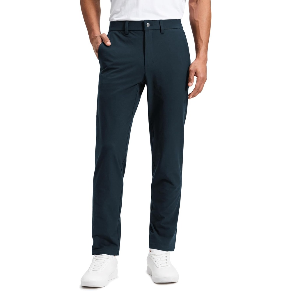 image:imageCRZ YOGA Stretch Cotton Chino Pants for Men  3032 Breathable Work Casual Athletic Fit Twill Trousers with PocketsTrue Navy