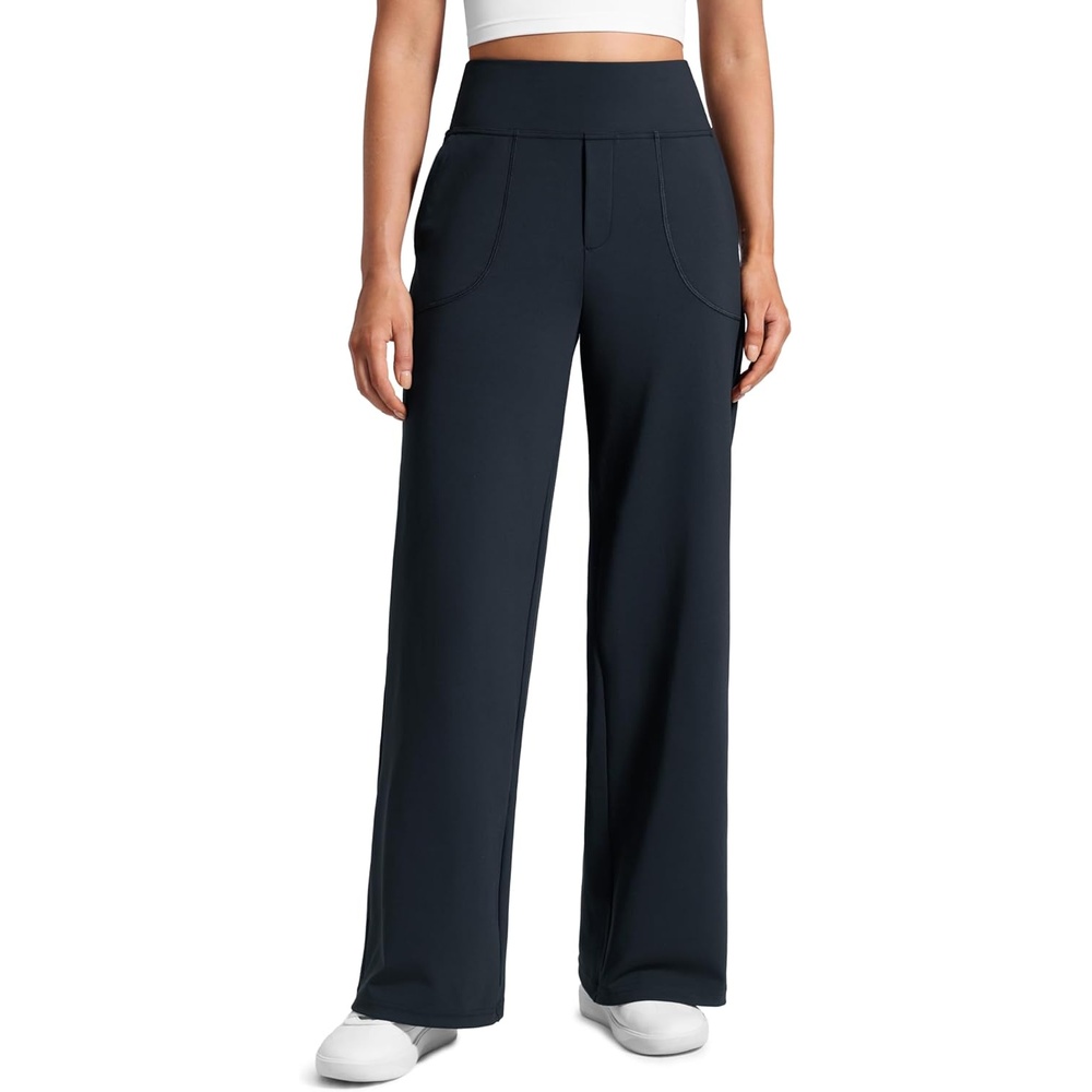 image:imageCRZ YOGA Wide Leg Yoga Pants Pockets 30  High Waisted Womens Sweatpants Lounge Dress Casual WorkTrue Navy