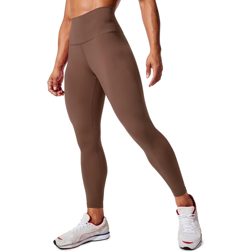 image:imageCRZ YOGA Womens Hugged Feeling Compression Leggings 25 Inches Thick High Waisted Tummy Control Workout Pants TightsCoffee Brown