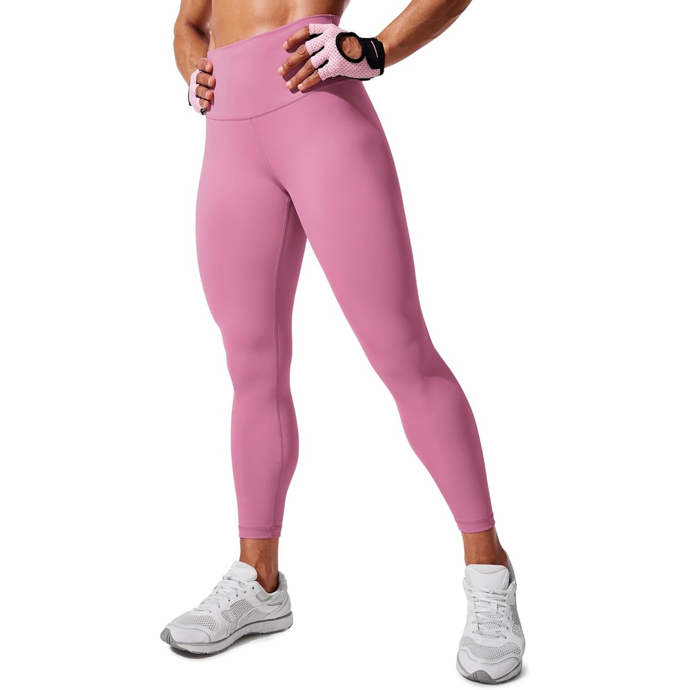 image:imageCRZ YOGA Womens Hugged Feeling Compression Leggings 25 Inches Thick High Waisted Tummy Control Workout Pants TightsVelvet Dust