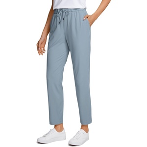 CRZ YOGA 4-Way Stretch Ankle Golf Pants for Women 27″ – Casual Dress Work 7/8 Sweatpants with Pockets(Belgian Blue)