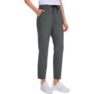 CRZ YOGA 4-Way Stretch Ankle Golf Pants for Women 27″ – Casual Dress Work 7/8 Sweatpants with Pockets(Mysterious Grey)