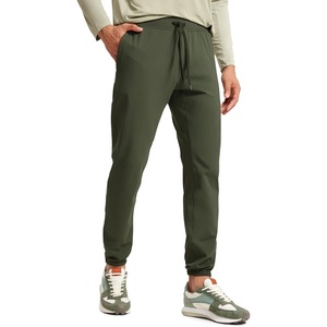 CRZ YOGA 4-Way Stretch Athletic Joggers for Men 30″/32″ – Track Golf Gym Workout Hiking Pants with Pockets(Dark Olive)