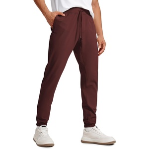 CRZ YOGA 4-Way Stretch Athletic Joggers for Men 30″/32″ – Track Golf Gym Workout Hiking Pants with Pockets(Dark Red)