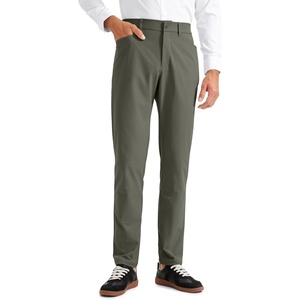 CRZ YOGA All Day Comfy 5-Pocket Golf Pants for Men – Quick Dry Lightweight Casual Work Stretch Trousers(Light Army Green)