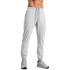 CRZ YOGA Athletic Joggers for Men 29″ – Lightweight Running Training Pants with Zip Pockets and Ankle Zippers(Platinum Grey)