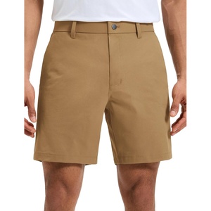 CRZ YOGA Breeze Comfy Golf Shorts for Men – 7″ Lightweight Quick Dry Casual Athletic Work Flat Front with Pockets(Khaki Sand)