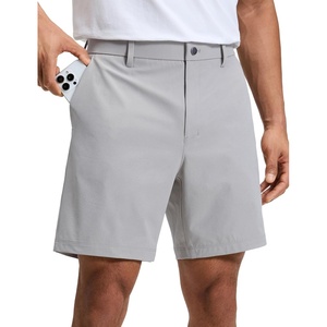 CRZ YOGA Breeze Comfy Golf Shorts for Men – 7″ Lightweight Quick Dry Casual Athletic Work Flat Front with Pockets(Linen Grey)