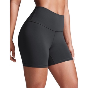 CRZ YOGA Butterbreeze Athletic Biker Shorts 4” – High Waisted Workout Gym Volleyball Running Yoga Tummy Control Womens(Mysterious Grey)