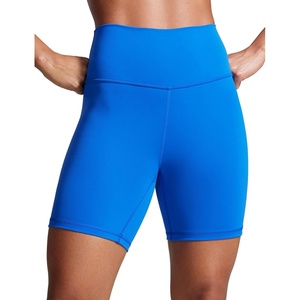 CRZ YOGA Butterbreeze Athletic Biker Shorts 6” – High Waisted Workout Gym Volleyball Running Yoga Tummy Control Womens(Sparkle Blue)