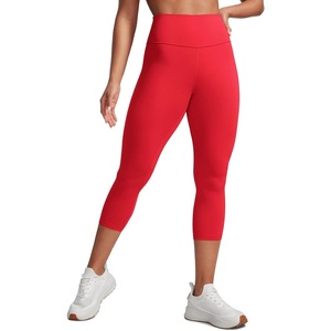 CRZ YOGA Butterlift Capris Workout Leggings 21″ – High Waisted Pilates Gym Athletic Womens Crop Yoga Pants(Aurora Red)