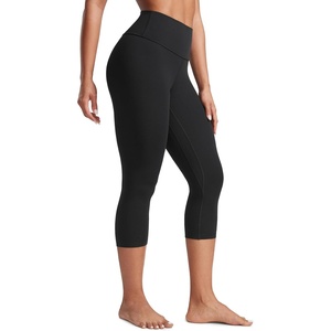 CRZ YOGA Butterlift Capris Workout Leggings 21″ – High Waisted Pilates Gym Athletic Womens Crop Yoga Pants(Black)