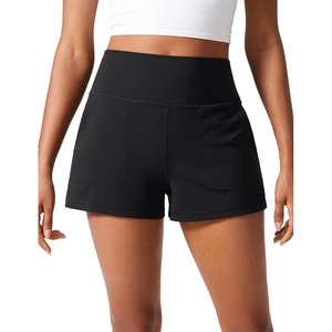 CRZ YOGA Butterlift Linerless Shorts for Women 3″ – High Waisted Comfy Yoga Casual Lounge Workout with Pockets(Black)