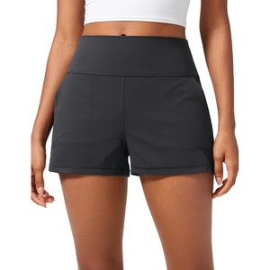 CRZ YOGA Butterlift Linerless Shorts for Women 3″ – High Waisted Comfy Yoga Casual Lounge Workout with Pockets(Mysterious Grey)