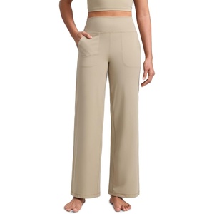 CRZ YOGA Butterlift Wide Leg Pants Pockets 29″/31″/33″ – High Waisted Yoga Lounge Buttery Soft Comfy Casual Womens(Oak)