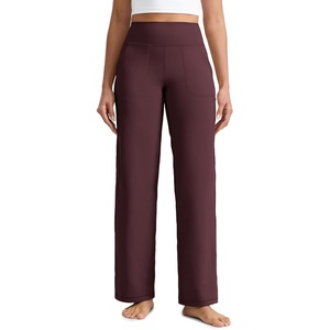 CRZ YOGA Butterlift Wide Leg Pants Pockets 29″/31″/33″ – High Waisted Yoga Lounge Buttery Soft Comfy Casual Womens(Ripe Plum)