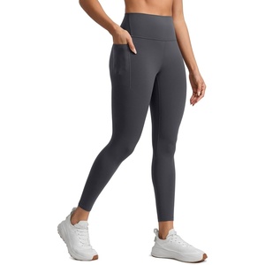 CRZ YOGA Butterlift Workout Leggings Pockets 25″ – High Waist Pilates Athletic Gym Womens Yoga Pants Buttery Soft(Mysterious Grey)