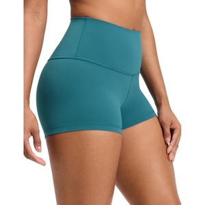 CRZ YOGA Butterluxe Biker Shorts 2.5″- High Waisted Yoga Workout Spandex Womens Running Volleyball Booty(Green Jade)